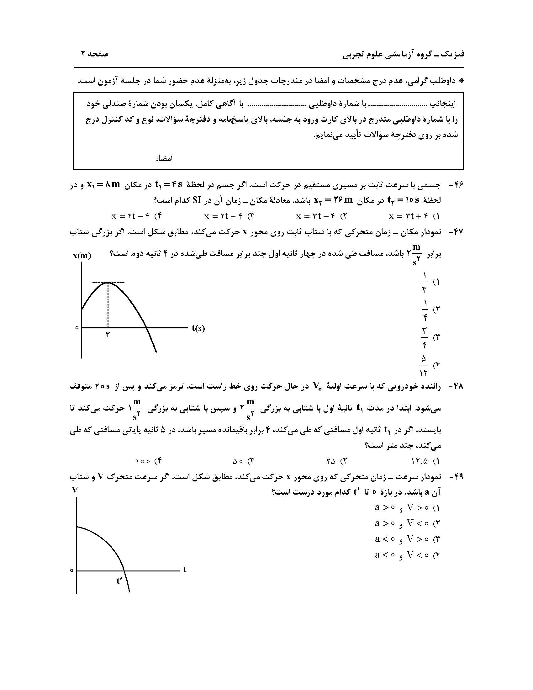 سوالت کنکور تجربی اردیبهشت 1403