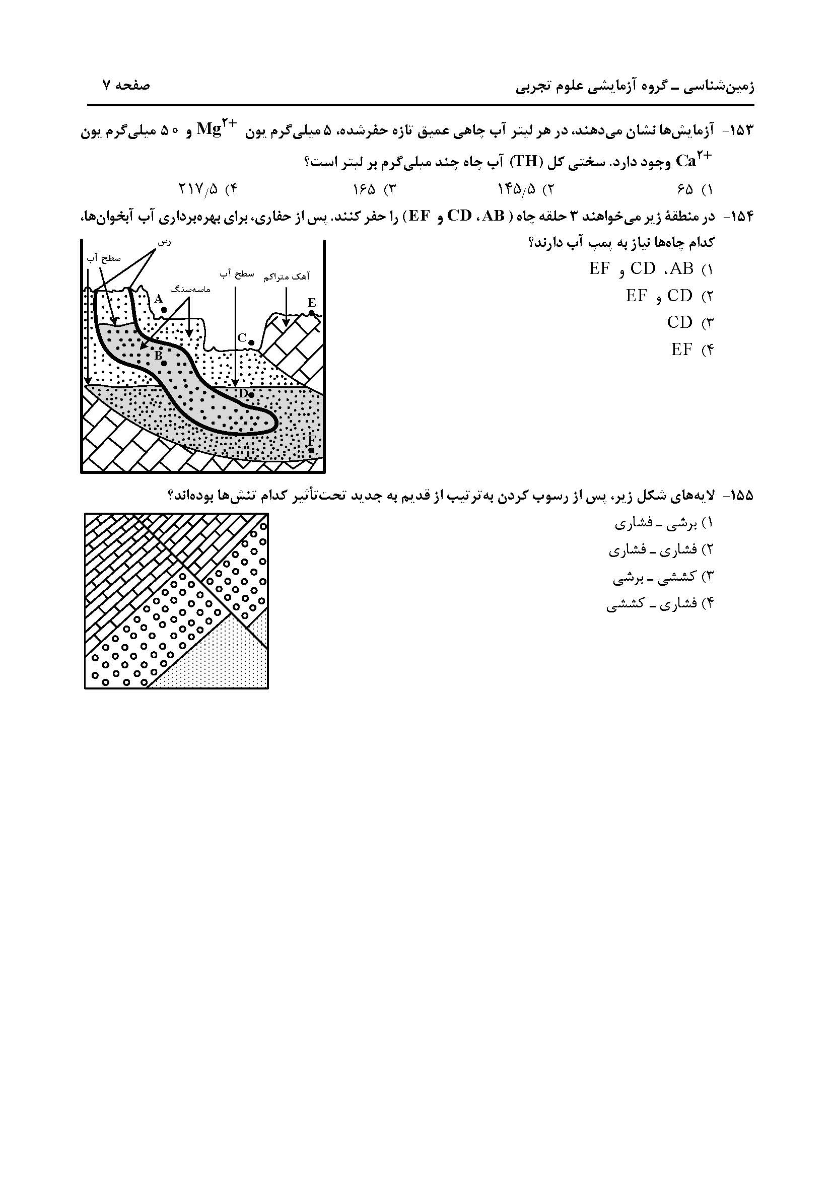 سوالت کنکور تجربی تیر 