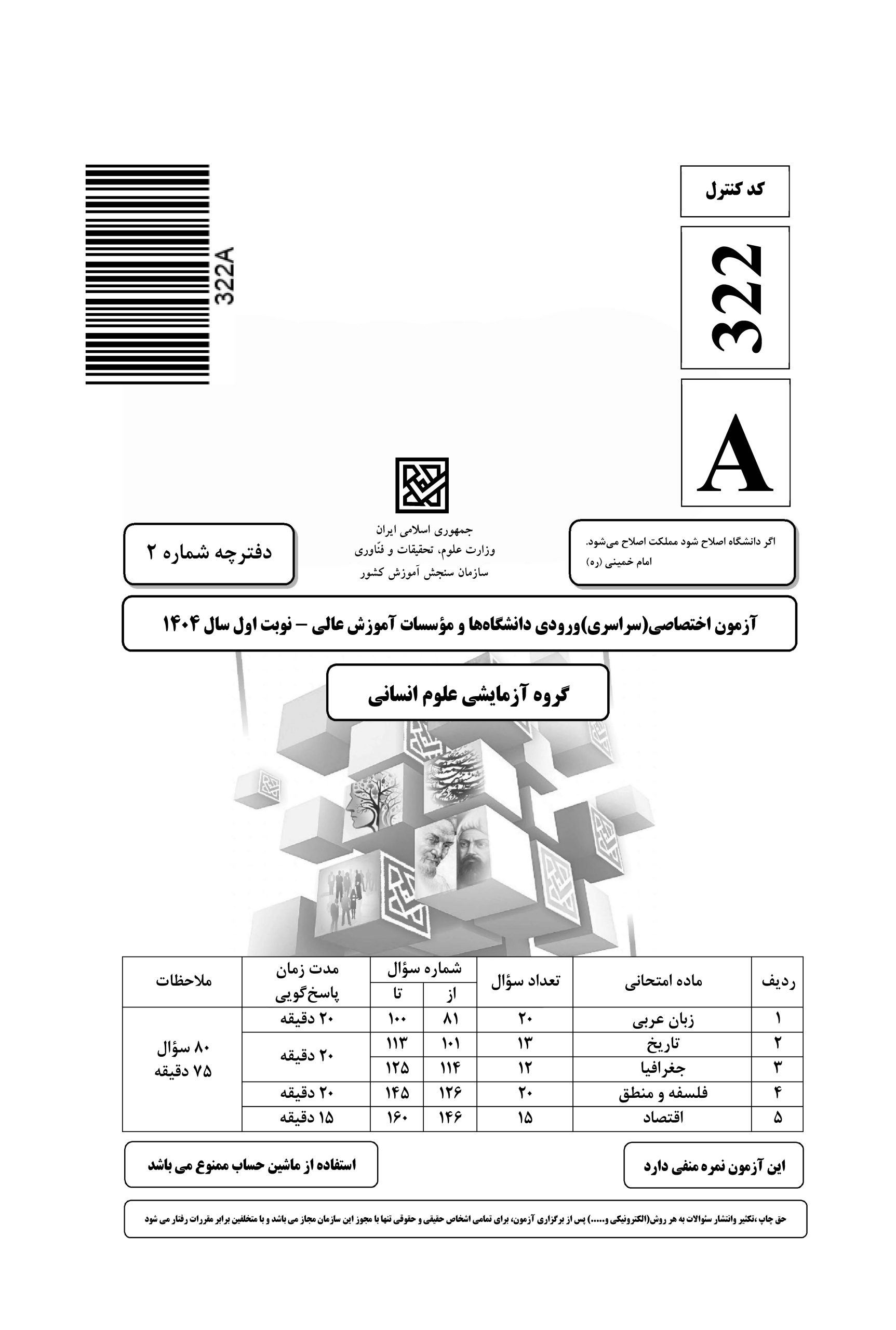 سوالات کنکور انسانی اردیبهشت 1404 width=