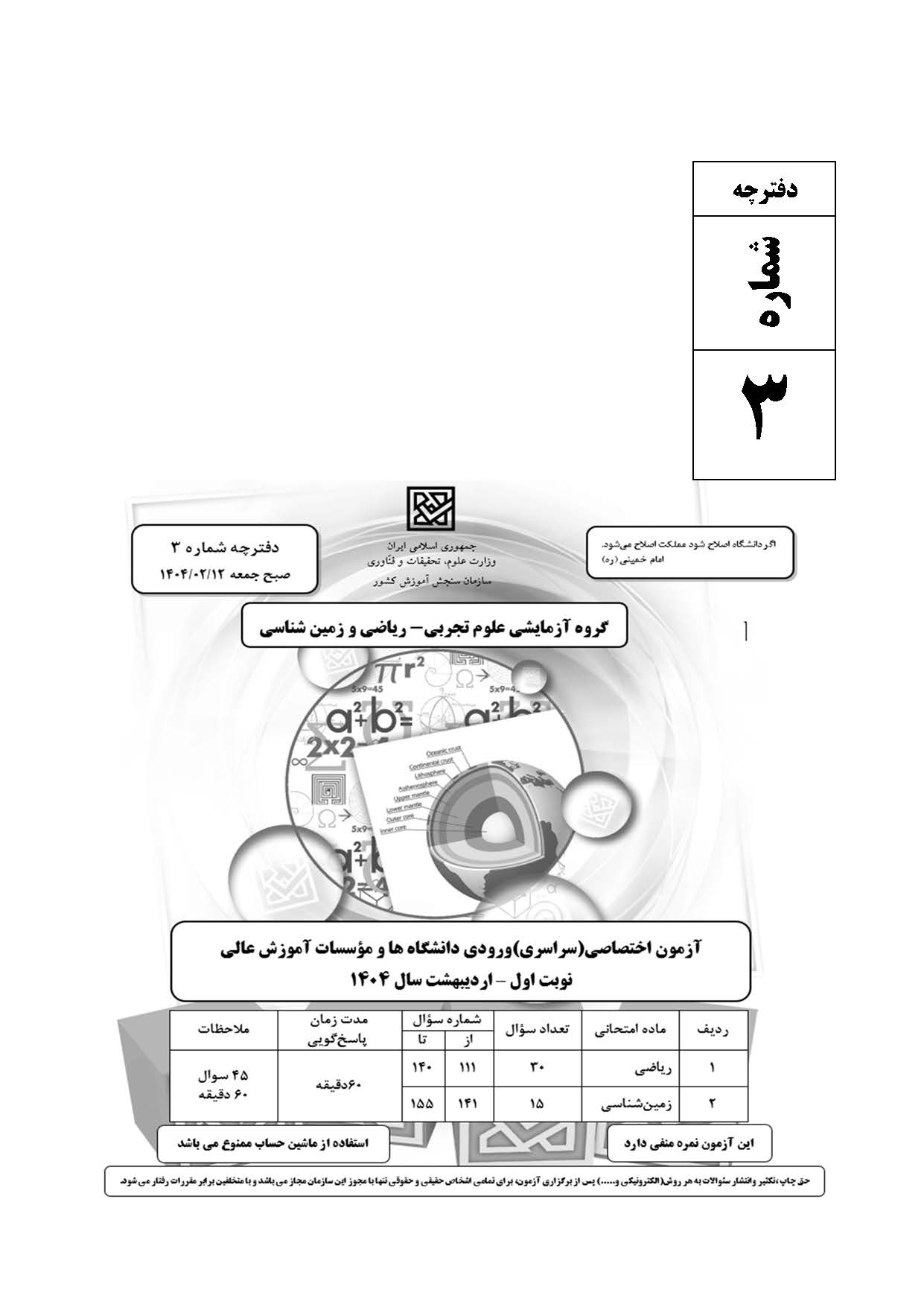سوالت کنکور تجربی اردیبهشت