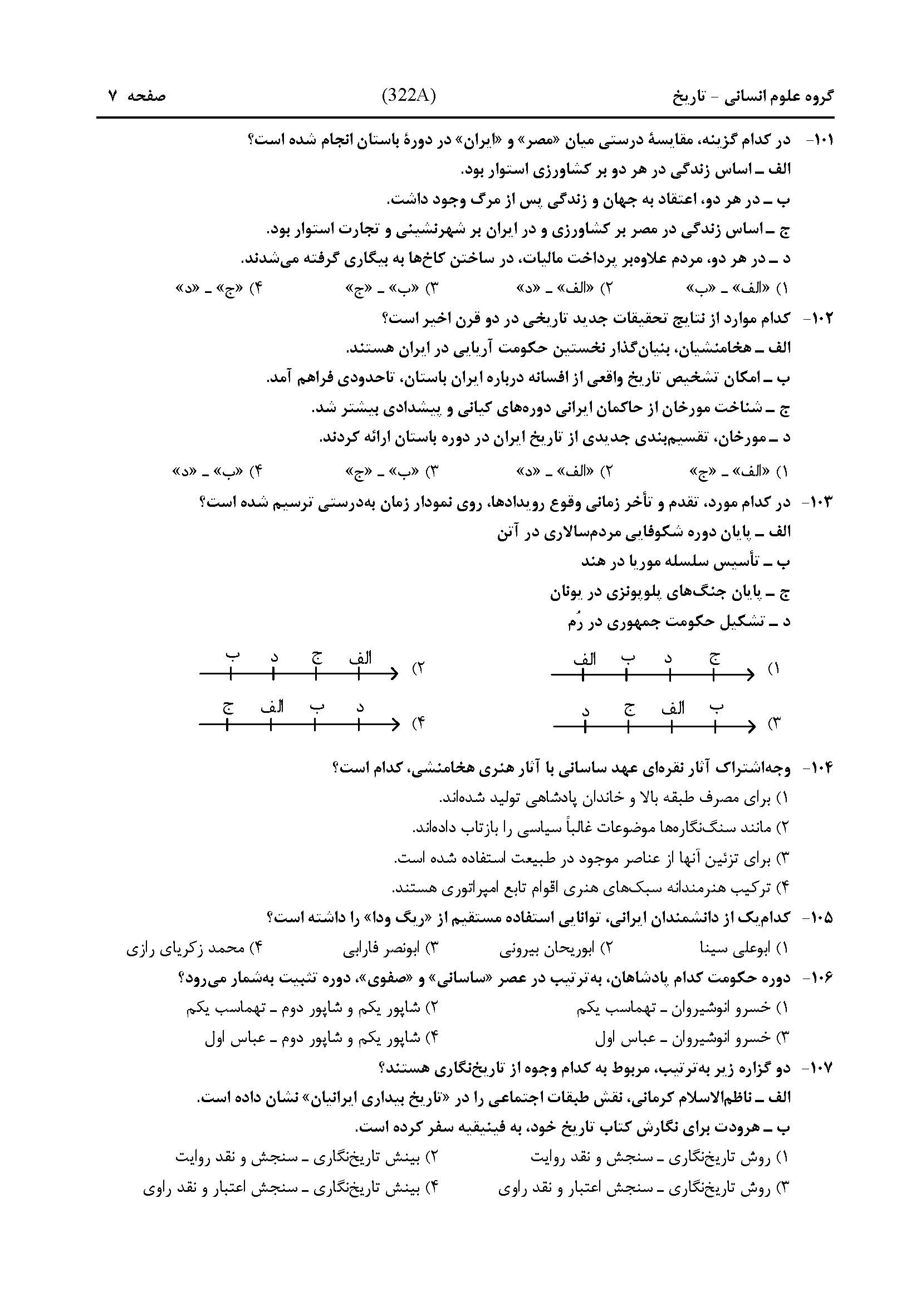 سوالات کنکور انسانی تیر 1404