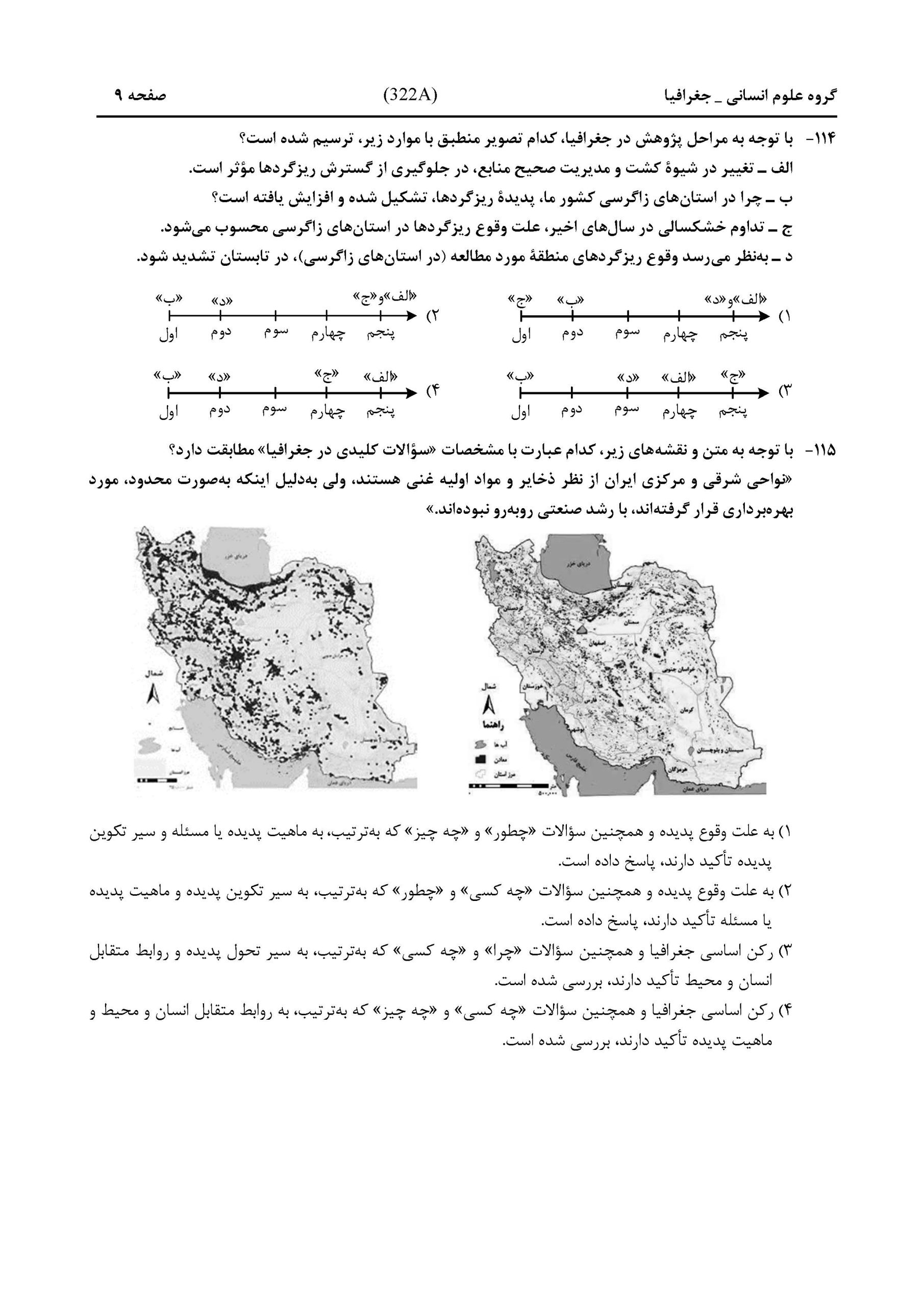 سوالات کنکور انسانی تیر 1404
