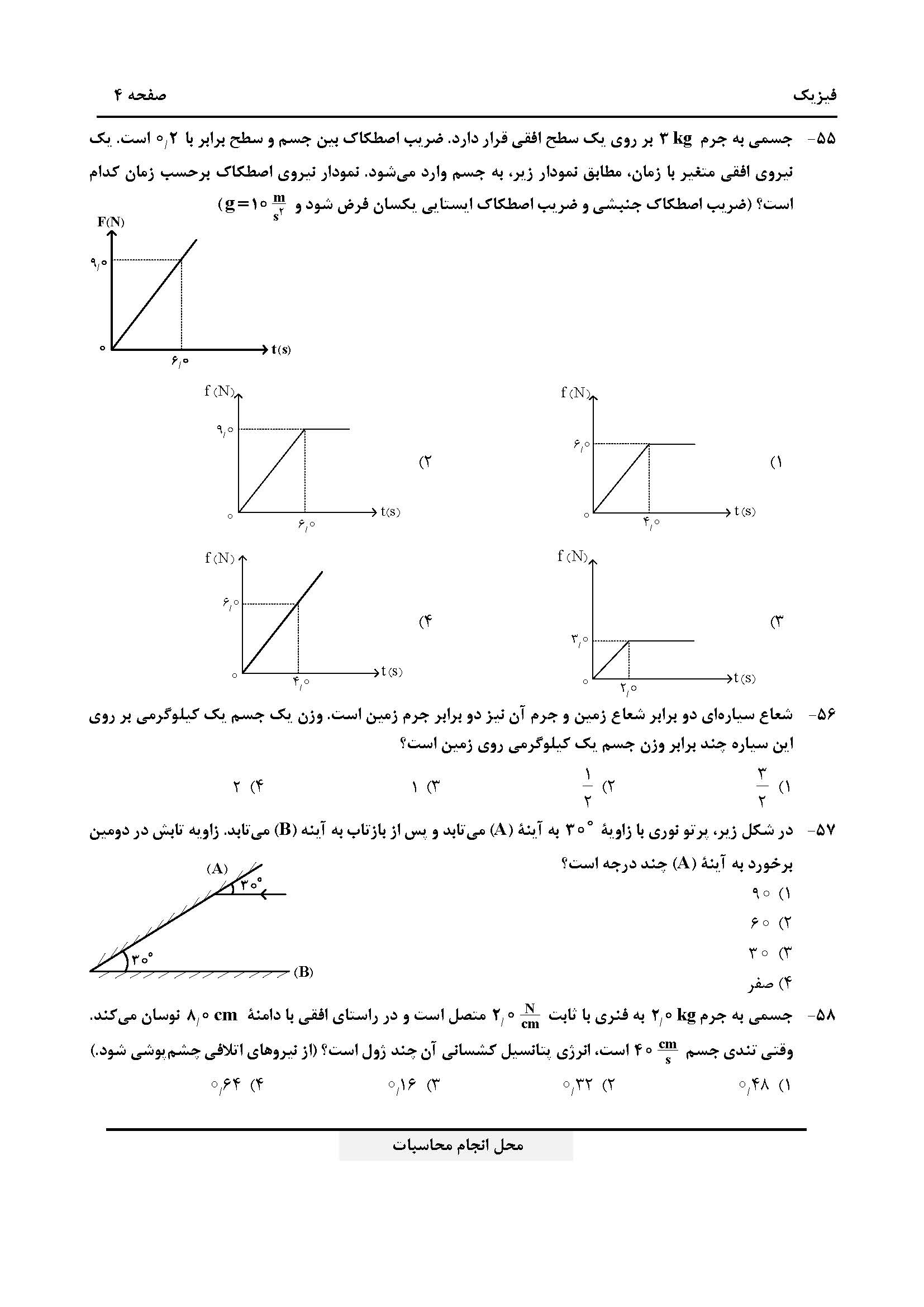 سوالات کنکور تجربی تیر 14042