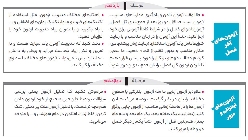 مراحل مطالعه کتاب زیست غنی شده یازدهم گاج