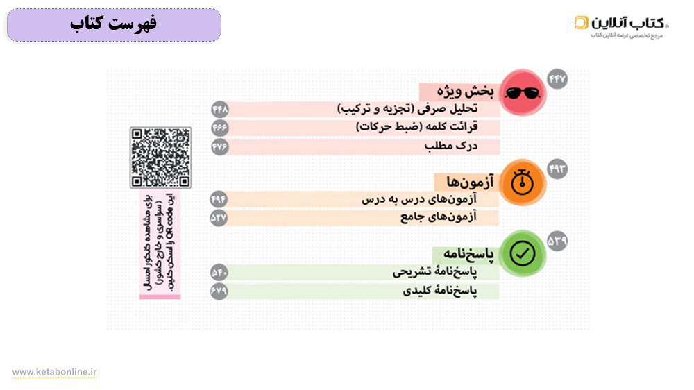 فهرست کتاب جامع عربی انسانی مهر و ماه