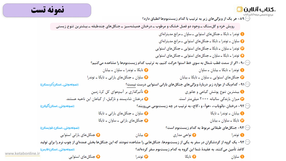 تست کتاب جامع نهم تیزهوشان خیلی سبز