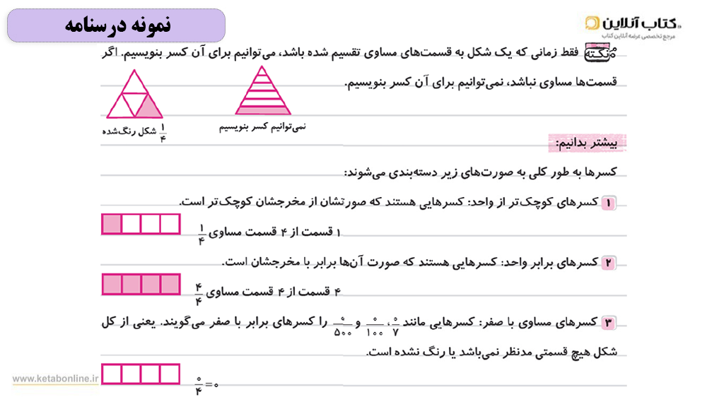 درسنامه کتاب تست سوم دبستان ریاضی خیلی سبز تیزهوشان