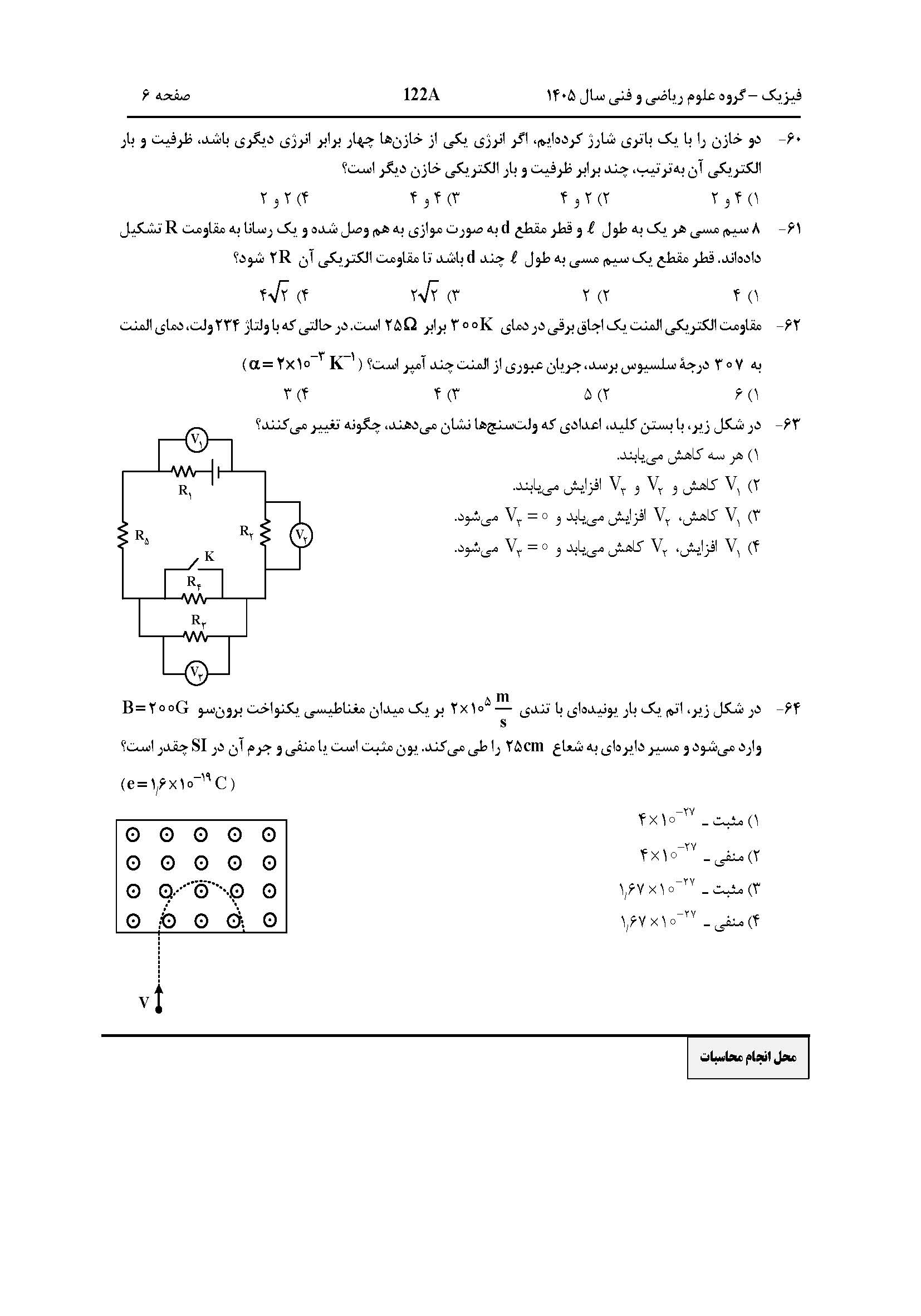 سوالات کنکور تجربی تیر 140442