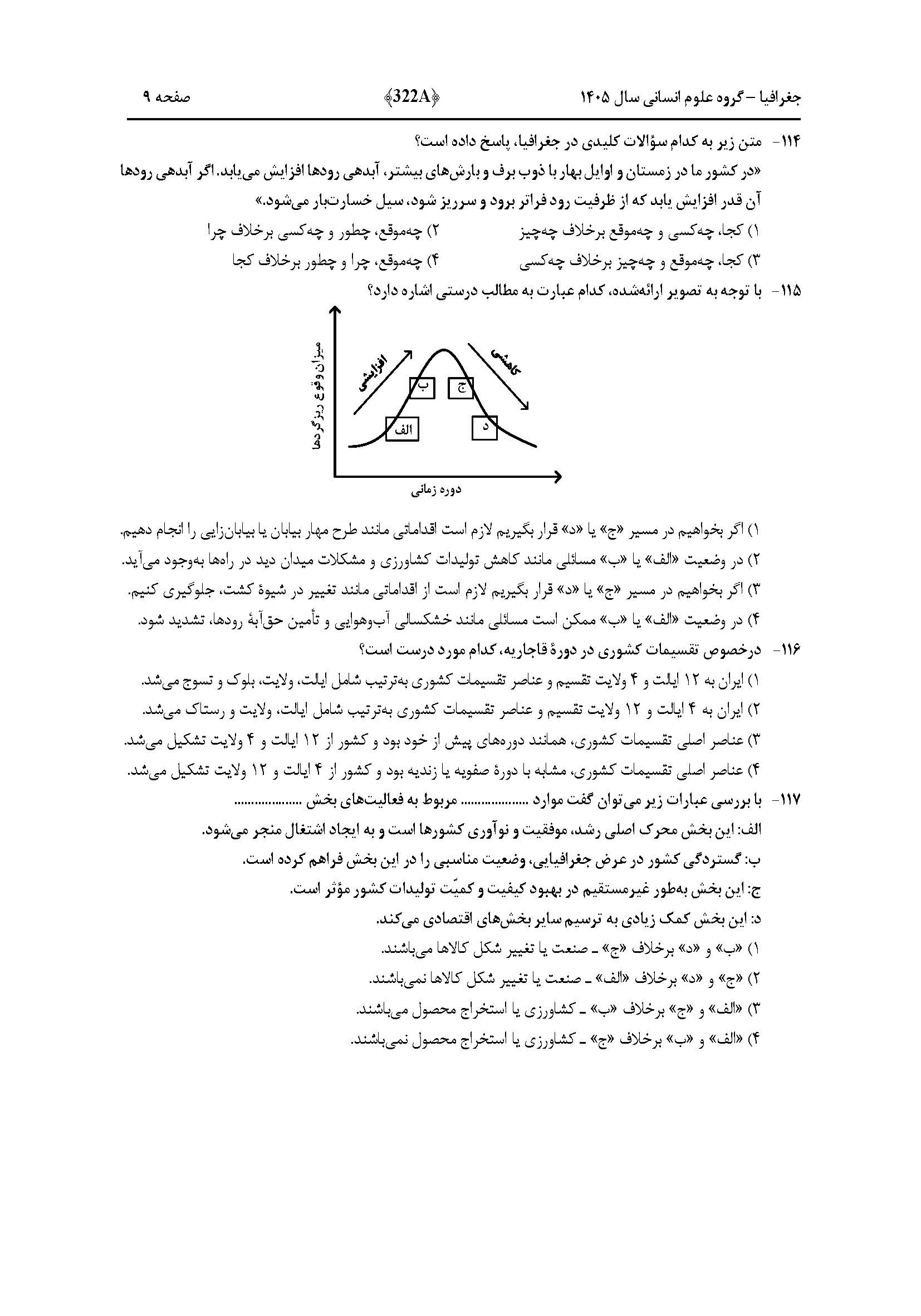 سوالات کنکور تجربی تیر 140442